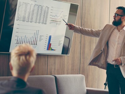 CFO giving a presentation to colleagues