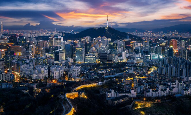 Aerial view of Seoul, South Korea