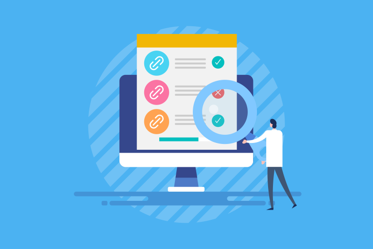 Hyperlinks on a computer screen.