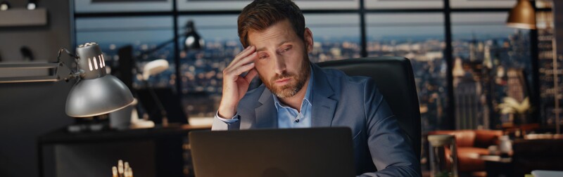 Chief Financial Officer looking stressed
