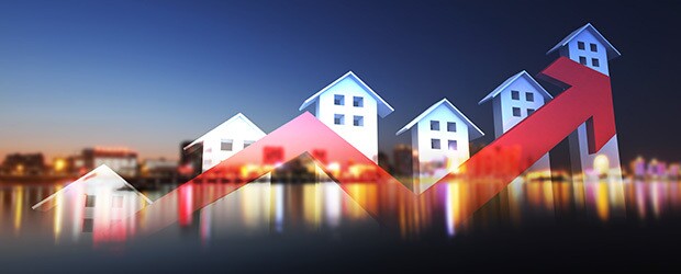 graphic depiction of real estate appreciation, housing market increase