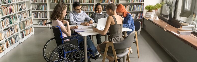 A group of students working together at a table.
