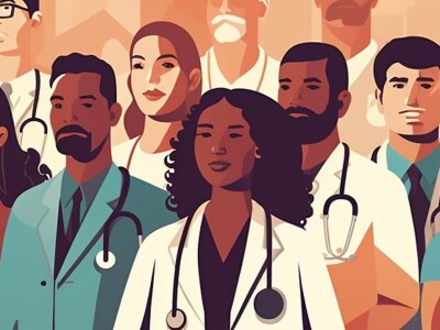 Group of diverse medical workers
