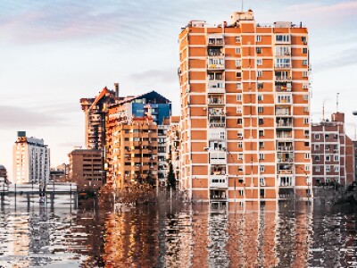 Water rising on coastline