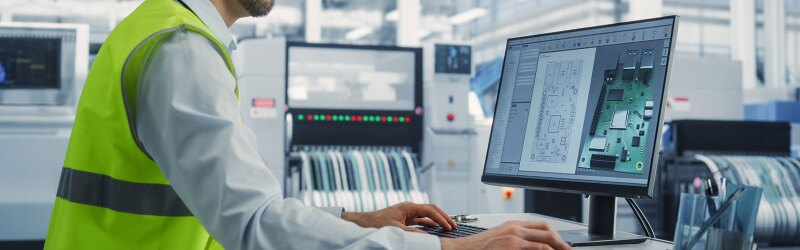 A man using a laptop.