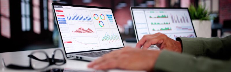 KPI Dashboard Data Analytics On Business Laptop