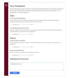 Feedback Form in SVP Dashboard