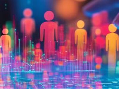 people shape set in figures on a color screen