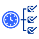 Clock with checkmarks next to it