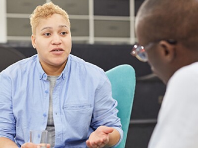 social worker meeting with his patient