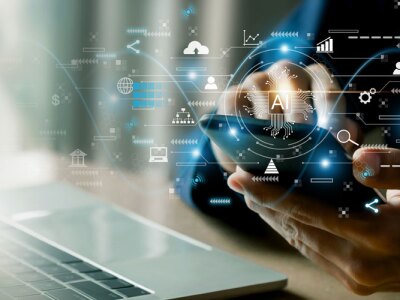 Concept of branded technology in business in the digital age.