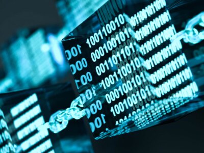 3D Illustration Blockchain Technologies.