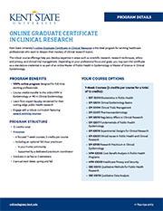 Kent Clinical Research Certificate Program Details Sheet