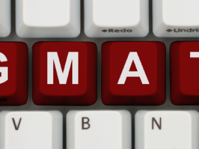 The word GMAT spelled out on individual keys of a keyword