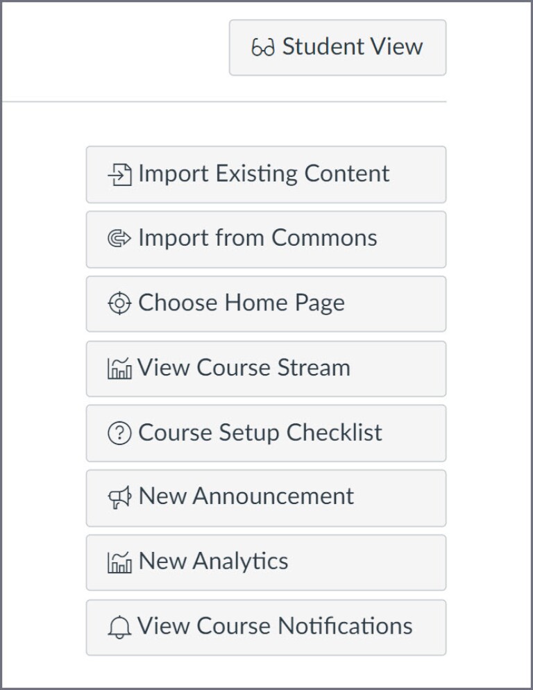 “View Course Notifications” is the final option in the right sidebar.