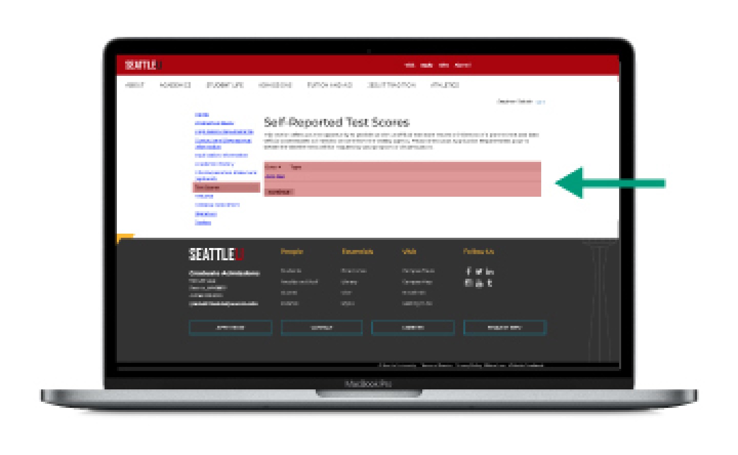 laptop showing test scores screen
