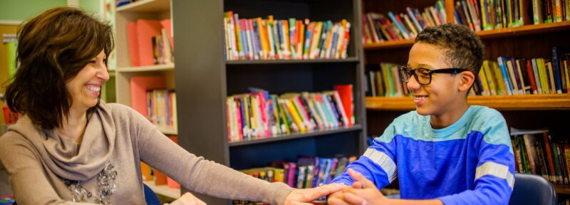 school counselor with student