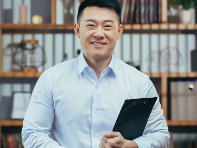 School administrator in his office