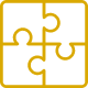Icon of four puzzle pieces put together