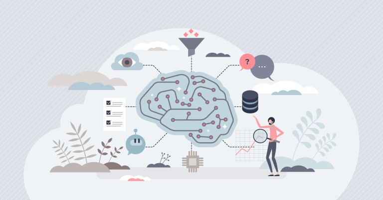 An instructor engaging with various facets of artificial intelligence